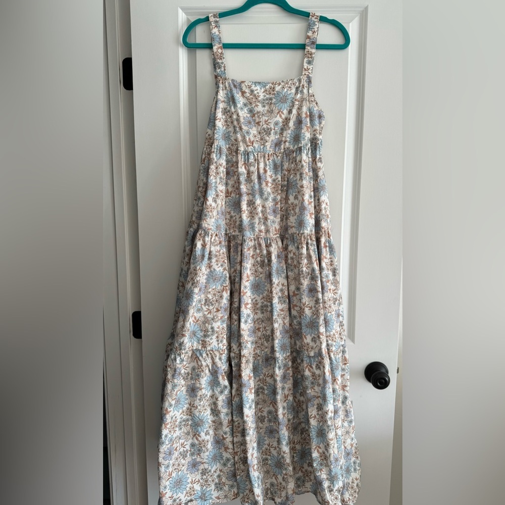 American Eagle Floral Low Back Tank Top Summer Maxi Dress